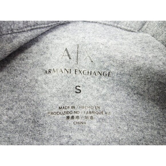 A/X Armani Exchange Size Small Mens Charcoal Gray chest Logo Short Sleeve Polo - Picture 4 of 10